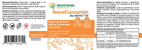 BIOBDMC - NovoCurcumin-BioBDMC30 – 30 Cápsulas – Curcumina Altamente Aprimorada da Próxima Geração