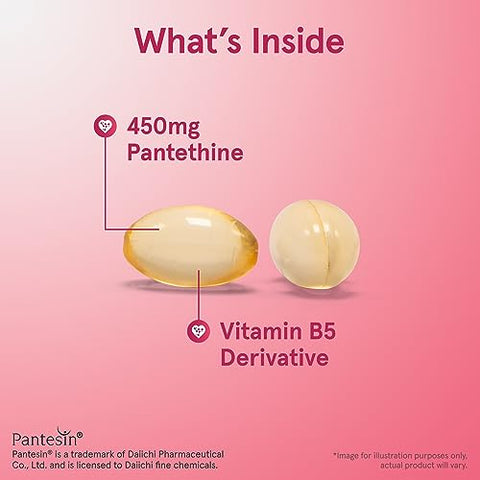Pantethine 450 mg – Derivado de Vitamina B5 – 60 Porções (Softgels) – Suporte à Saúde Cardíaca, Carboidratos - Jarrow Formulas