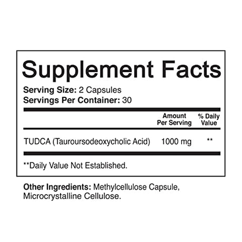 TUDCA Puro 1000mg – Ácido Tauroursodeoxicólico Premium, Detox – 60 Cápsulas - NutriFlair