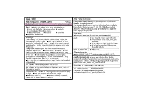 MEMBER´S MARK - Comparação do ingrediente ativo do Tylenol Arthritis Pain – Member’s Mark – Alívio da Dor da Artrite, Liberação Prolongada, Acetaminofeno 650 mg, 400 Comprimidos