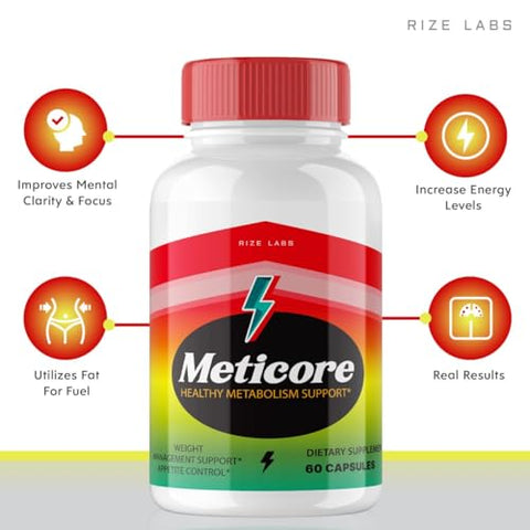 rize labs - (5 Pacotes) Meticore Suplemento para Perda de Peso, Cápsulas de Bem-Estar Total Meticore, Meticore para Desbloquear o Caminho para uma Vida Mais Saudável, Meticore para um Corpo Mais Magro – Compre Agora!