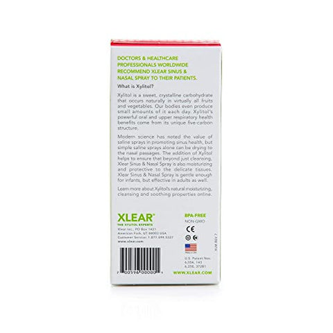 Spray Nasal Natural com Xilitol, Hidratante Nasal para Crianças e Adultos, 45 ml (1 unidade) - Xlear