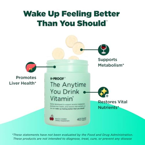 H-PROOF - Vitamina para Saúde do Fígado a Qualquer Hora – Marca: Anytime You Drink