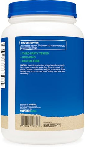 Proteína Isolada de Ervilha Orgânica em Pó (907g) – Sem Sabor, Certificado Orgânico USDA, Proteína Vegetal, Amigável para Vegetarianos, Livre de Glúten, Não-OGM - Nutricost