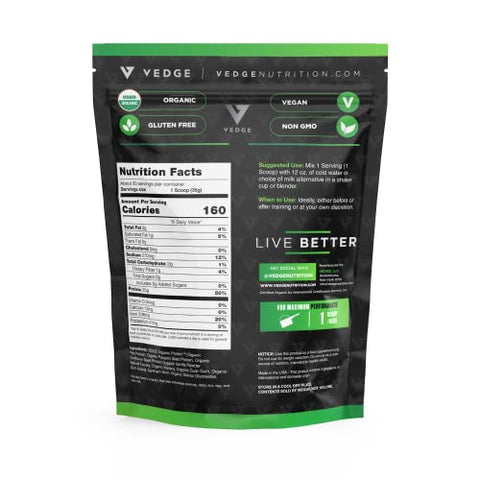 vedge - Vedge Proteína Vegetal Orgânica Certificada Sabor Baunilha (20 Porções) – Pó de Proteína Vegana à Base de Plantas, Orgânico USDA, Livre de Glúten, Nutrição de Proteína Vegetal Não Láctea
