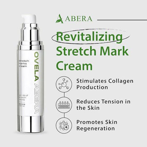 ABERA - Creme Abera Ovela para Estrias na Gravidez e Flutuações de Peso, Tratamento de Estrias na Gravidez, Remoção Profunda de Estrias, Todos os Tipos de Pele, 50 ml