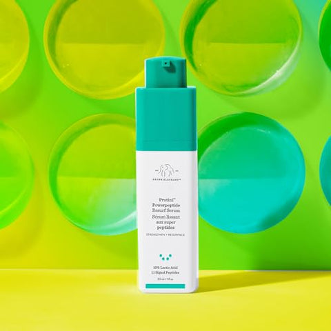 Protini Powerpeptide Resurf Serum – Serum Facial com 10% de Ácido Lático e 11 Peptídeos Sinalizadores (30 mL / 1 Fl Oz) - Drunk Elephant
