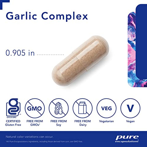 Complexo de Alho Pure Encapsulations | Suporte às Defesas Antioxidantes, Saúde Imunológica e Sistema Cardiovascular* | 120 Cápsulas