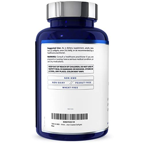 KrillMD – Óleo de Krill Antártico Omega 3 com Astaxantina, EPA, DHA | 2X Mais Eficaz que Óleo de Peixe | 60 Softgels (2-Pack) - 1MD Nutrition
