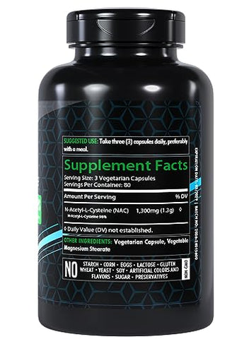 Healthfare - N-Acetil L-Cisteína (NAC) | 1300mg | 240 Cápsulas | Suplemento Tradicional de Ervas para Saúde da Próstata e do Trato Urinário | Marca: [Nome da Marca]