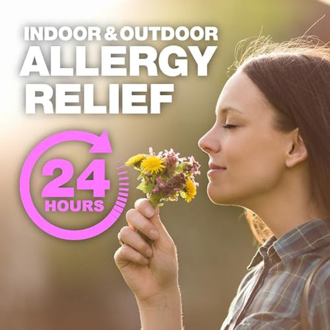 Comprimidos para Alívio de Alergia | Fexofenadina HCl 180mg 100 Comprimidos | Antialérgico Não Sonolento para Rinite Alérgica, Alergias Sazonais, Ambientes Externos - GenCare