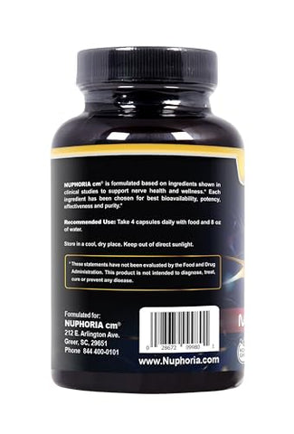Gold – Fórmula de Suporte Nervoso com Ácido R-Alpha Lipoico e Vitaminas B Premium – 30 Dias de Fornecimento 120 Cápsulas - Nuphoria cm
