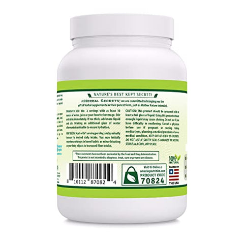 Psyllium Husk Powder | Sabor Laranja | 1034 g | Não-OGM | Sem Glúten | Feito nos EUA - Herbal Secrets