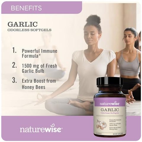 Pílulas de Alho sem Odor 1500 mg com Geleia Real de Abelha – Benefícios para a Saúde - NatureWise