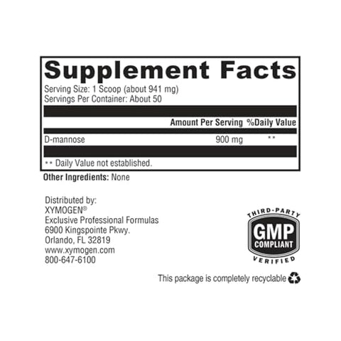 UritraX – Suplemento de D-Manose para Saúde do Trato Urinário e da Bexiga – Pó de D-Manose – Suplementos de Saúde – Vegano, Sem Glúten, Não Transgênico (47g) - XYMOGEN