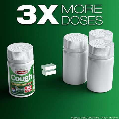 RoboTablets - Dextrometorfano 30mg: Alívio da Tosse em 100 Doses, 100 Comprimidos de 5mm
