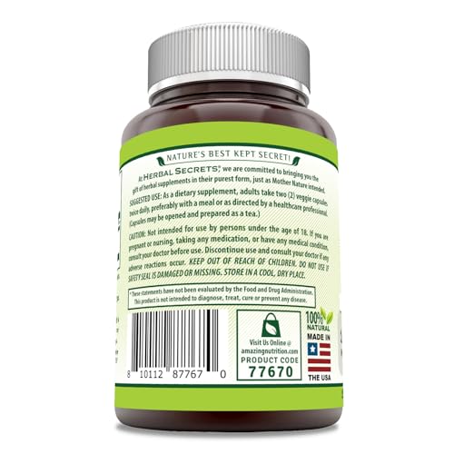 Extrato de Chá Verde Herbal Secrets 1000 Mg por Porção | 120 Cápsulas Vegetais | Não-OGM | Sem Glúten | Fabricado nos EUA - Amazing Nutrition