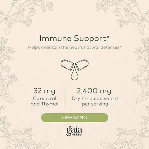 Óleo de Orégano Gaia Herbs – Suporte Imunológico e Antioxidante para Sustentar o Bem-Estar Geral – com Óleo de Orégano, Carvacrol e Timol – 180ml Líquido Vegano
