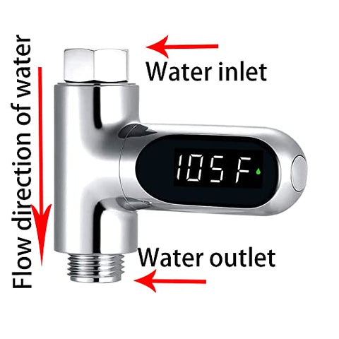 KAMEISHI - Termômetro de Chuveiro LED Digital de Segunda Geração para Banho de Bebê em Fahrenheit Celsius com Display Giratório 360° para Casa Banheiro Cozinha k2
