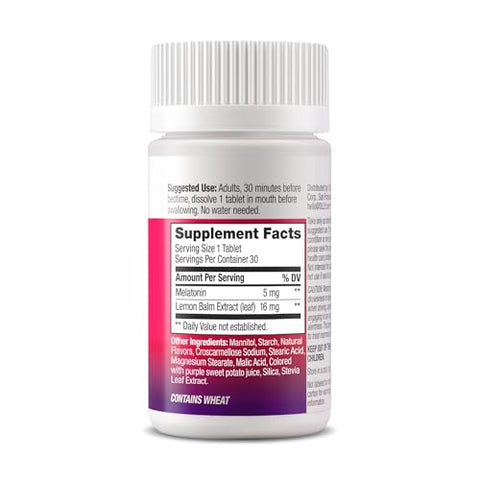 Comprimidos Dissolve Rápido para Dormir Extra Forte, 5mg Melatonina, Vegano, Morango – 30 un - OLLY