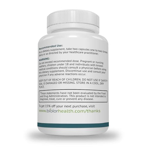 Biolor - Biovy Propionyl-L-Carnitine (PLCAR) de Alta Absorção – Sem Preenchedores Artificiais – Suplemento Eficaz de Propionyl L Carnitine HCL para Apoiar a Circulação Sanguínea – 120 Cápsulas