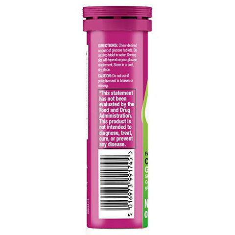 Glucose | Comprimidos Energéticos de Glicose de Ação Rápida | Framboesa | Tubo com 10 un (Pacote com 12) - Lift
