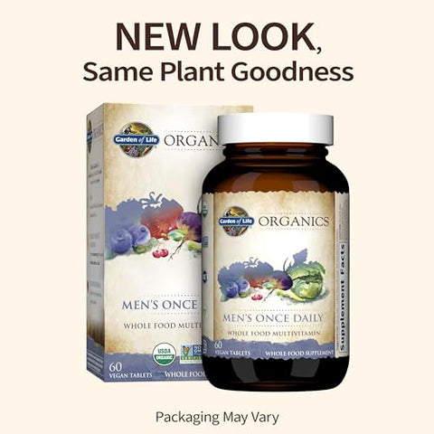 Organics Multivitamínico para Mulheres e Homens – Diário de Alimentos Integrais, 120 e 60 Comprimidos - Garden of Life