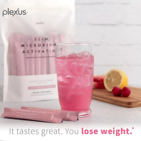 Slim Mix Rosa para Microbioma, 30 Porções (Sabores Framboesa, Limão e Melancia) – 100% Natural e Eficaz - Plexus