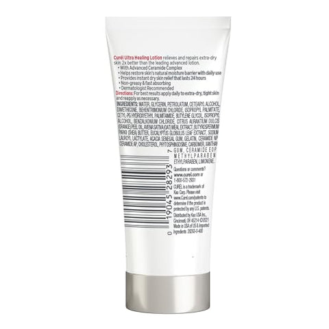 Ultra Healing Loção Intensiva sem Fragrância para Pele Extra-Seca, Recomendada por Dermatologistas, Ideal para Pele Sensível, Livre de Crueldade, Sem Parabenos 30g (Embalagem com 30 unidades) - Curel