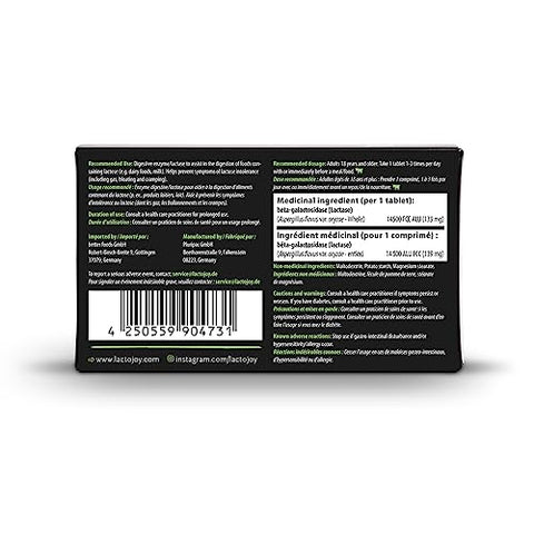 80 Comprimidos de Lactase I Enzimas Poderosas para Intolerância à Lactose I Lactase Ultra Pura para Melhor Digestão I Sem Dióxido de Silício, Sem Sabores Artificiais I Marca LactoJoy - LactoJoy