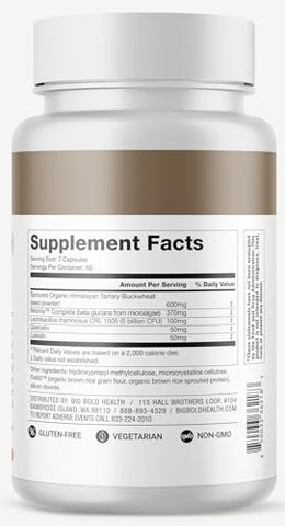 BIG BOLD HEALTH - Microbiome Rejuvenate – 2 MESES DE FORNECIMENTO – Potencializado por prebióticos e probióticos únicos encontrados no Farelo de Trigo Sarraceno do Himalaia Orgânico | Inclui polifenóis para o microbioma e
