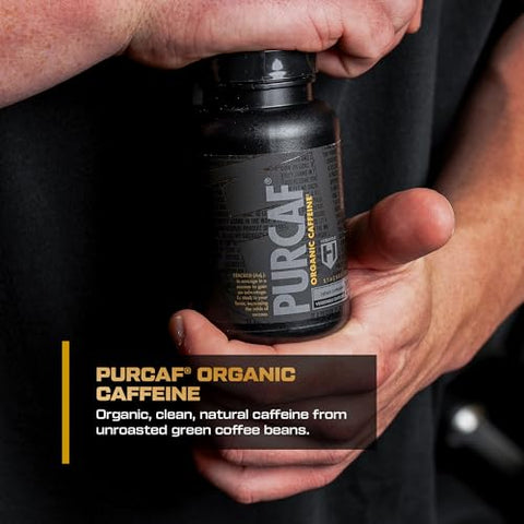 PurCaf Cápsulas de Cafeína Orgânica, Suplemento Energético de Cafeína, Sem Queda ou Nervosismo, Foco Pré-Treino - HOSSTILE