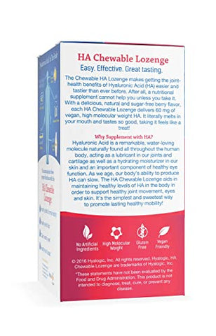 Pastilha Mastigável de Ácido Hialurônico para Articulações e Cuidados com a Pele – 60 Comprimidos Mastigáveis - Hyalogic