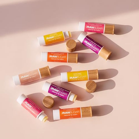 RAW SUGAR - Raw Sugar Lip Love Bundle – Bálsamo Labial com Óleo de Semente de Cártamo, Cera de Abelha e Manteiga de Karité  Raw Sugar