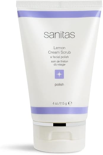 Skincare Creme Esfoliante de Limão, Esfoliante Manual de Ação Dupla, Esfoliante Facial, Vitamina C, 113g - Sanitas