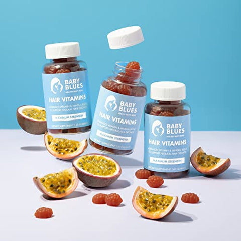Vitaminas Baby Blues para Queda de Cabelo Pós-Parto – Kit Completo para Ciclo Capilar – com Biotina, Colágeno – Marca Full Hair