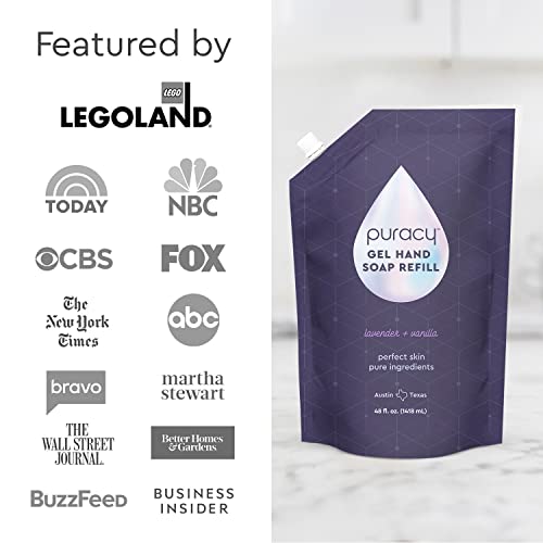 Sabonete Líquido Orgânico Puracy, Higienizador Profissional de Mãos, Gel Natural Hidratante para Lavar as Mãos, Recargas de Sabonete Líquido para Pele Macia (Recarga Lavanda)