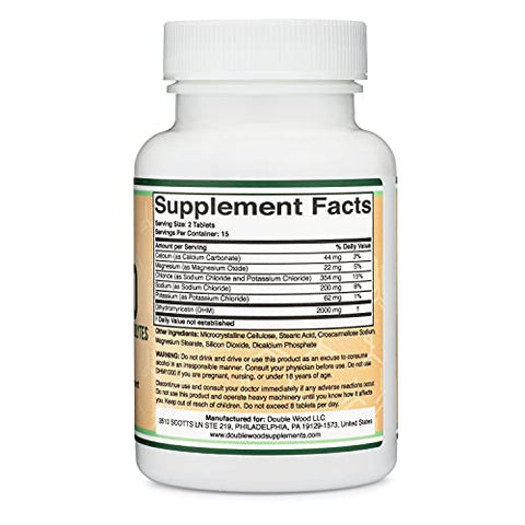 Double Wood Supplements - DHM1000 Dihydromyricetin (DHM) – Comprimidos Mais Potentes do Mercado – 1.000mg (30 Unidades) Enriquecidos com Eletrólitos para Hidratação e Suporte Hepático por Double Wood