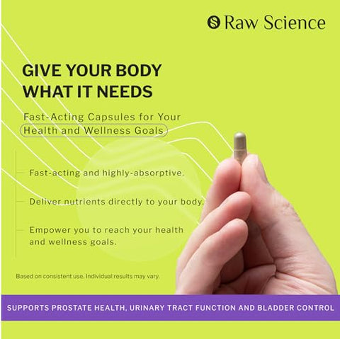 S RAW SCIENCE - Suplemento para a saúde masculina – Lycopene, Saw Palmetto para homens, bloqueador de DHT – Suporte ao trato urinário e bexiga hiperativa