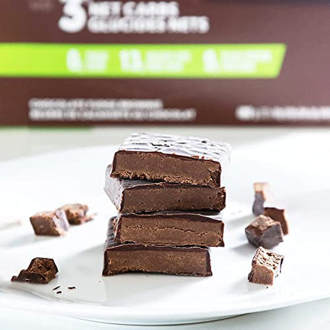 No Sugar Company - Barra de Snack Keto Sem Açúcar, Brownie de Fudge, 12 x 40g – Lanche Keto Low Carb Sem Açúcar com Macros Amigáveis ao Keto, 3g de Carboidratos Líquidos, 9g de Proteína Vegetal, 13g de Gordura Saudável