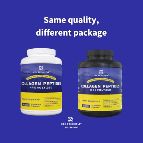 Colágeno Hidrolisado em Pó 5 lb. Proteína Anti-Envelhecimento Personalizada para Cabelos, Pele e Articulações Saudáveis - Zen Principle