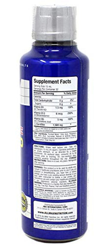 L-Carnitina Líquida 1500, Sabor Framboesa Azul, 473 ml (16 oz) - ALLMAX Nutrition