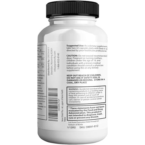 GREENVIFY - Nerve Shield Plus Pro – Fórmula Avançada para Alívio e Suporte Abrangente de Saúde Nervosa com Ingredientes Essenciais – Marca Nerve Shield Plus