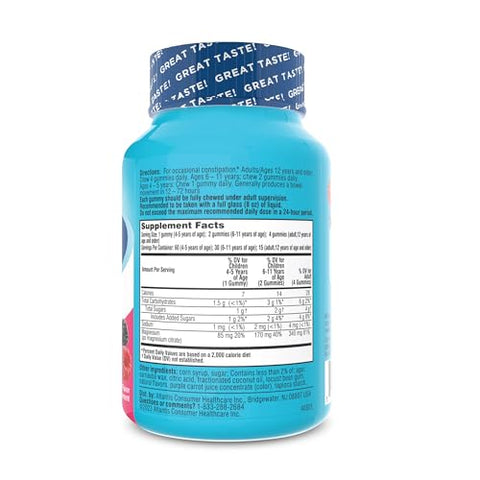 Gummies: Alívio Suave e Confiável para Constipação, Citrato de Magnésio, Sabor de Frutas Vermelhas, 60 unidades - Colace