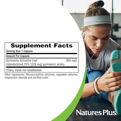 Herbal Actives Gymnema Sylvestre – 300 mg – Suplemento Botânico Ayurvédico – 60 Cápsulas Veganas (60 Porções) - Natures Plus