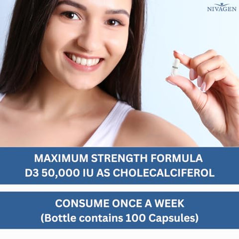 Nivagen - Vitamina D3 50.000 UI Cápsula (100) – Pharmaceuticals Inc