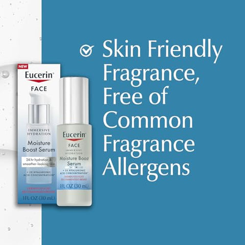 Face Serum Hidratação Imersiva para o Rosto, Sérum de Ácido Hialurônico Ultraleve Suaviza Linhas Finas e Rugas, Frasco de 30 ml - Eucerin