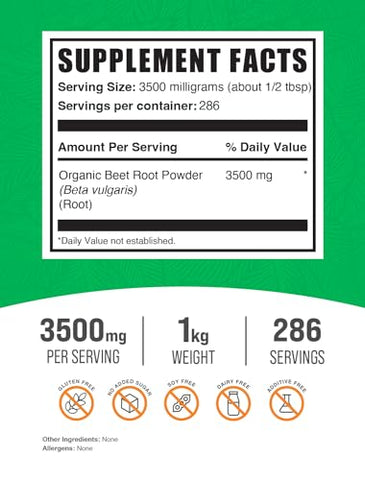 com Pó de Beterraba Orgânica – Suplemento de Beterraba Orgânica, Superfood Vegano – 100g - BulkSupplements