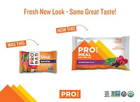 Probar - PROBAR – Barra de Refeição, Superfood Slam, Sem OGM, Sem Glúten, Saudável, Ingredientes à Base de Plantas, Energia Natural (9 Unidades)