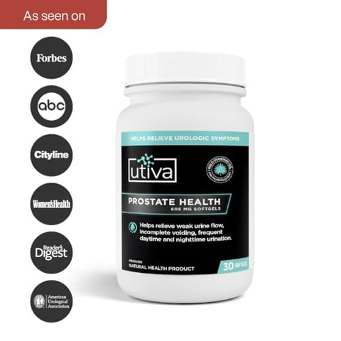 Szio+ - Utiva – Suplemento Natural para Saúde da Próstata e Fluxo Urinário – Fórmula com Beta-Sitosterol e Saw Palmetto – Fabricado no Canadá, 30 Softgels
